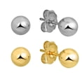 thumbnail image 4 of Jewelstop 14K Real White and Yellow Gold 7mm Ball Stud Earrings 2 Pair Set with gold friction backs, 4 of 5