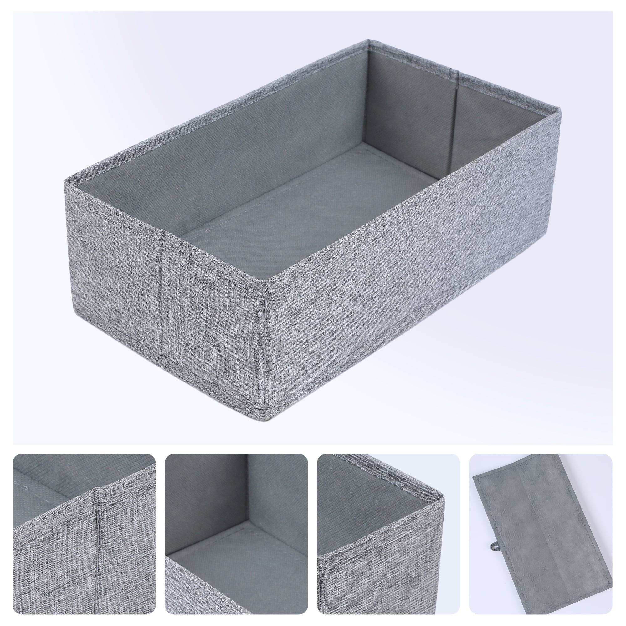 Unique Bargains Fabric Collapsible Storage Bin for Closet Organizers Gray 12"x7"x3.9"