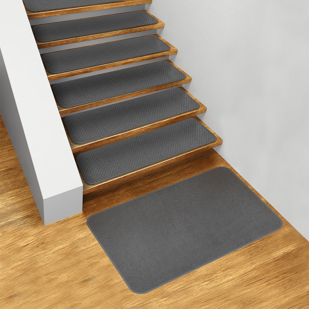 Set of 15 Non Slip Luminous Carpet Stair Treads Self Adhesive Rugs For Stairs 