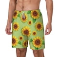 thumbnail image 2 of Balery Sunflower Leaves Mens Swim Trunks Swim Shorts for Men Quick Dry Inseam Beach Shorts with Compression Liner Pocket-X-Large, 2 of 9