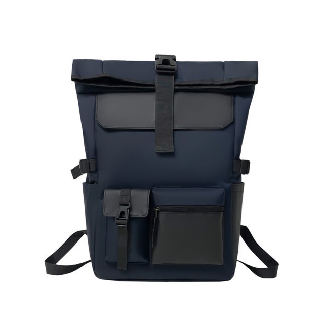 Mochilas Street Trend Roll Top Roll Cover Deportes Ocio Azul Como se describe