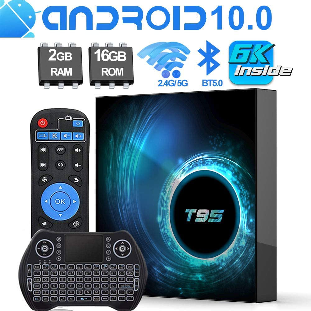aktualisierte Version Easytone Android TV Box 10.0 64 Bit Quad Core Smart-TV-Box unterstützt Dual Wi-Fi 2,4 G 16 GB ROM 5 G / BT 5.0 / 6 K Ultra HD / H.265 Media Android Boxen 2 GB RAM 