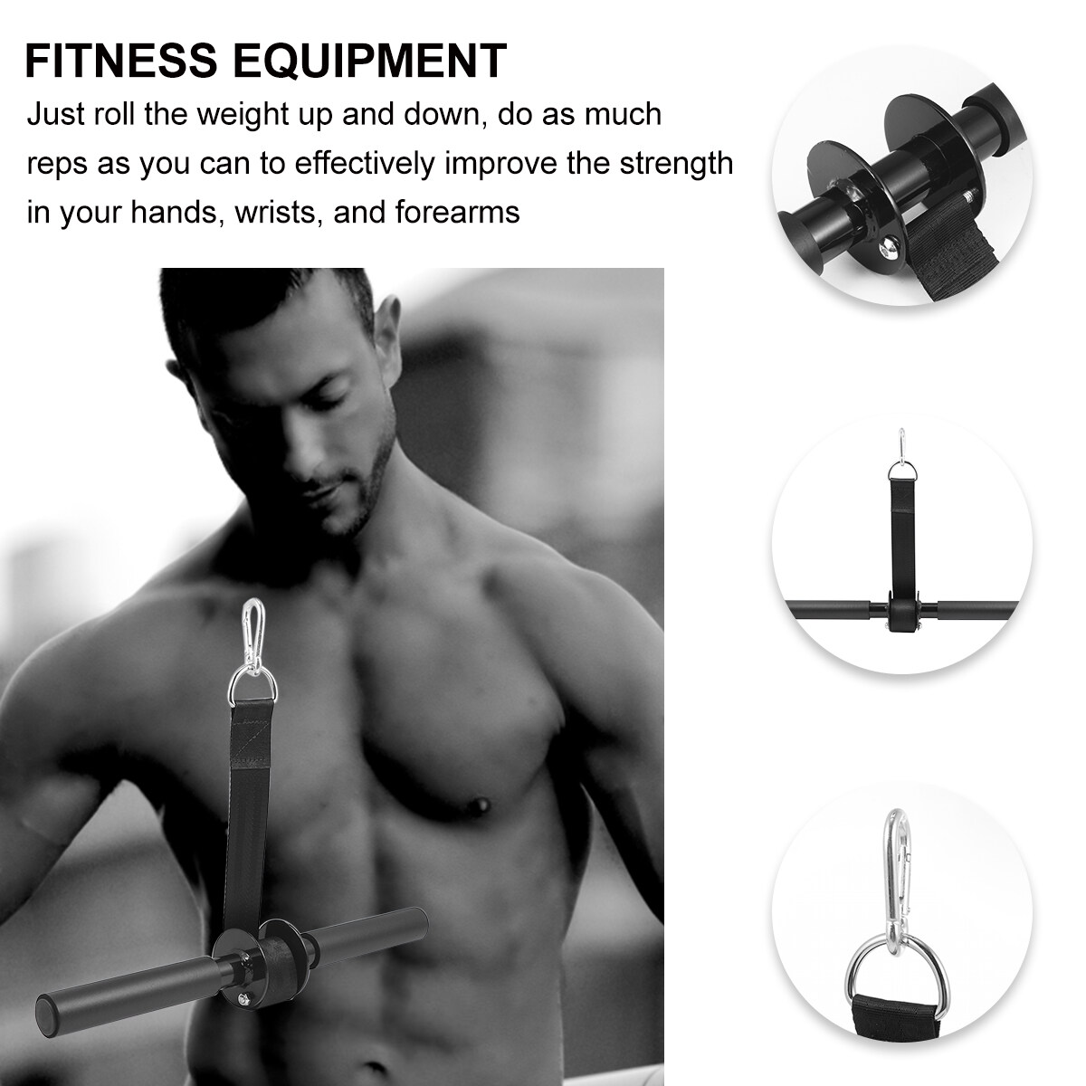 Worgeous  Forearm Trainer Bicep Strengtheners Exerciser Machine Fitness Black