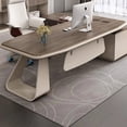 thumbnail image 3 of Standing L Shaped Office Desk Conference Writing Executive Floor Computer Desks Modern Long Mesa Escritorio Modern Furniture My Lux Decor Round, 3 of 30