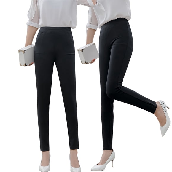 Pantalones Ajustados de Cintura Alta para Mujer de Primavera y Verano, leggings Negros para Exterior, Pantalones de Pierna Pequeña, Pantalones de Moda Adelgazantes