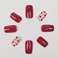 thumbnail image 4 of Set de 24 Uñas Postizas Wisewo en Forma Almendra Roja Reutilizables, 4 of 7
