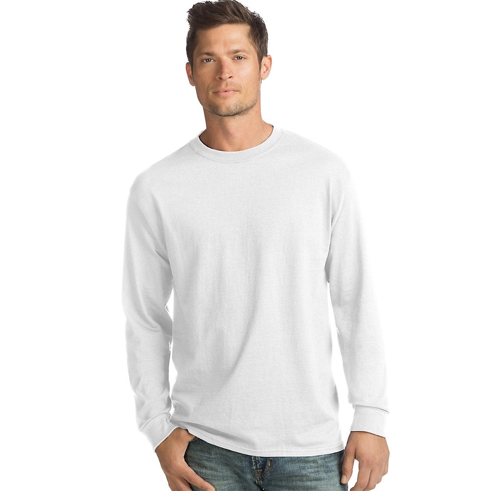 Hanes Mens 4 Pack Long Sleeve T-Shirt 2 Navy 5286 2 Black Small