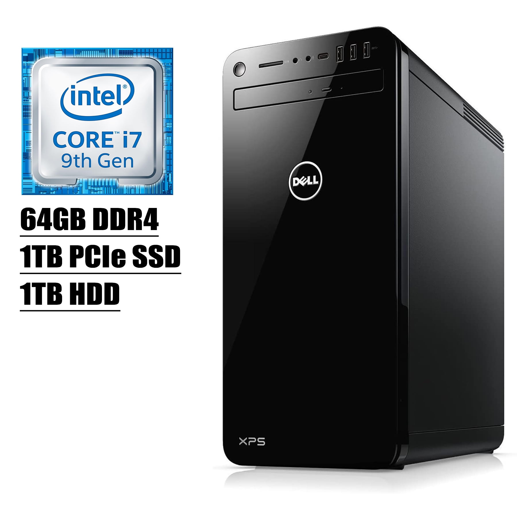 2020 Latest Dell XPS 8930 Premium Desktop Special Edition I 9th Gen Intel Octa-Core i7-9700K 3.6GHz I 64GB DDR4 1TB PCIe SSD 1TB HDD I 8GB GeForce RTX