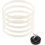 5 Pack Rubber Gaskets Replacement Seal White O-Ring for Nutri Ninja Pro Blender Blade Replacement for Ninja BL660 1100w BL770 1500w BL663 BL740 BL773CO BL780 BL780CO (3.22 inch Gaskets)