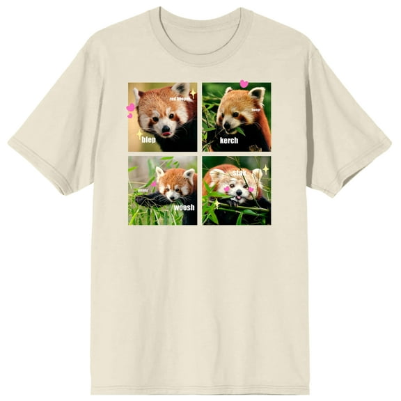 Screenshot Energy Meme Four-Panel Red Pandas Natural Graphic Tee-Medium