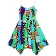 thumbnail image 1 of Girls Dress Halter Color Block Print Hanky Hem 7 Years, 1 of 5