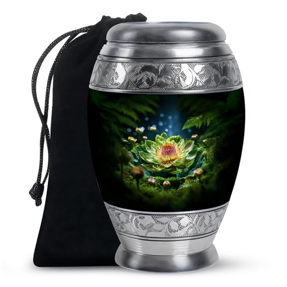 YATHABHISA Lotus Cremation Urns for Human Ashes, Lotus Funeral Urn for Ash, Memorial Gift for Male & Female, Medium, 6 Inch