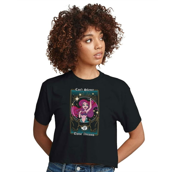 Disney Princess - Can't Silence These Dreams - Juniors Cropped Cotton Blend T-Shirt