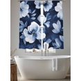 thumbnail image 4 of Navy Blue Spring Floral Sheer Curtains 72 Inch Length 2 Panels Set, Summer Botanical Abstract Flowers Window Treatment Rod Pocket Curtains Sheers Drapes for Bedroom/Living Room/Kitchen 52"x72"x2, 4 of 7
