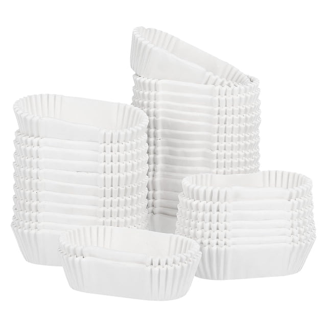 1000Pcs Mini Cupcake Liners,Cabilock Cup Cake Liners Paper,Disposable White Baking Cups for Baking,Muffin Liners Oil-Proof Cupcake Wrappers Rectangle Parchment Liners for 36-Hole Baking Pan