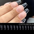 thumbnail image 3 of Puntas de uñas postizas HUOGUO, tacón de aguja transparente esculpido con cobertura completa, 3 of 5