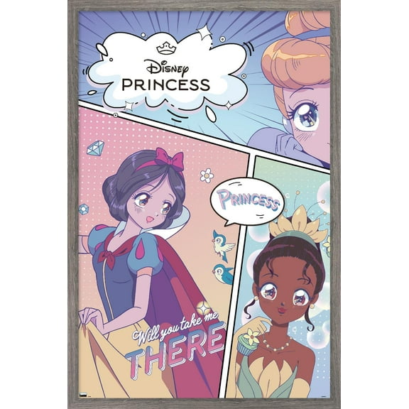 Disney Princess: Manga - Faces Wall Poster, 22.375" x 34" Framed
