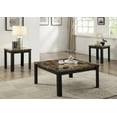 Acme Finely 3 Piece Faux Marble Coffee and End Table Set in Black