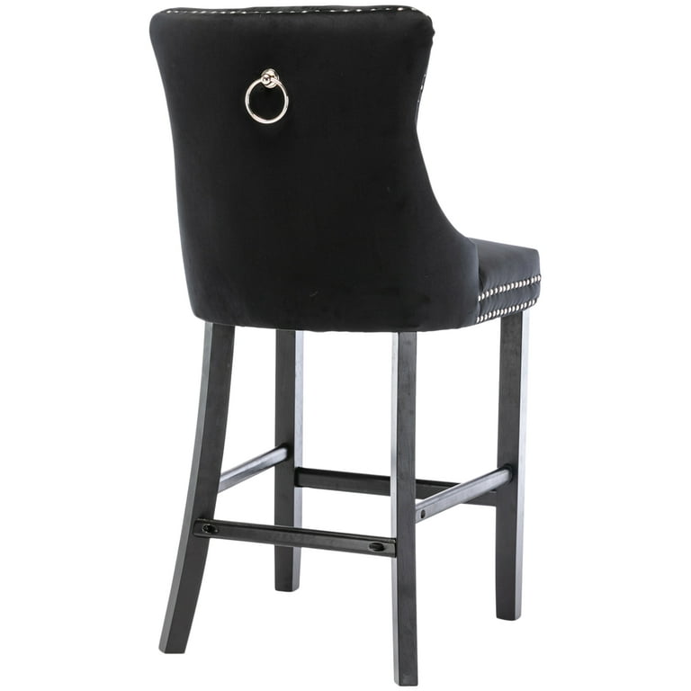 LegaHome Counter Height Bar Stools Set of 2, Velvet Upholstered