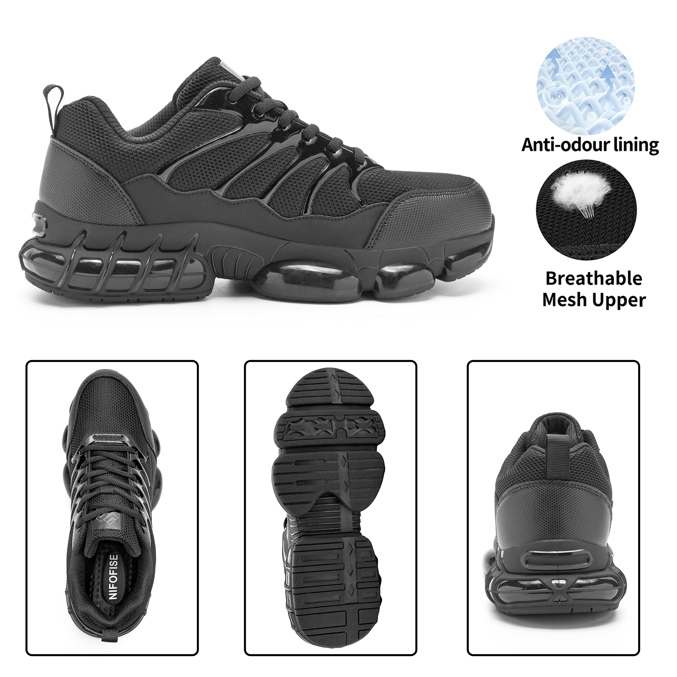 NIFOFISE Lightweight Steel Toe Safety Sneakers photo 5