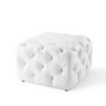 thumbnail image 7 of Modway Amour Tufted Button Square Faux Leather Ottoman in White, 7 of 7