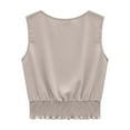 thumbnail image 4 of Posijego Women's Boho Tank Tops Elastic Smocked Waist Sleeveless Casual Summer Linen Tank Tops for Women, 4 of 8