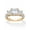 10k Yellow Gold, variant on Princess-Cut Cubic Zirconia 3-Stone Engagement Ring 3.06 TCW in Solid 10k Yellow or White Gold