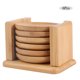 thumbnail image 1 of Juego de 6 posavasos de bambú redondos resistentes al calor para proteger la mesa con estilo, 1 of 8