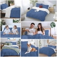 thumbnail image 6 of Navy Blue Bedding 3 Piece Duvet Cover Set Twin Size, Vintage Country Monochrome Farmhouse Soft Microfiber Comforter Cover with Zipper Closure & Pillowcases, Wrinkle & FadeResistant Quilt Cover, 6 of 9