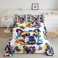 thumbnail image 2 of Manfei Child Teens Cute Animal Dog Bedding Comforter Set 2pcs,Flying Butterflies Twin Comforter Sets Microfiber,Graffiti Splash Breathable Bedding Set,Super Cozy Room Decor,Reversible, 2 of 8