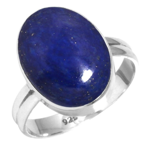 925 Sterling Silver Ring For Women - Girls Blue Real Lapis Lazuli Gemstone Silver Ring September Birthstone Hand Made Silver Ring Size 10 Birthday Gift For Mother Gemstone 925 Silver Jewelry