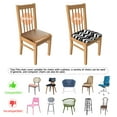 thumbnail image 5 of Black Modern Art Geometric Seat Covers for Dining Room Chairs Set Of 4,Stretch Printed Washable Chair Seat Cover with Elastic Ties and Button,Removable Waterproof Couch Cushion Covers, 5 of 6