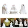 thumbnail image 2 of Mini Ghost Figurines Set of 3 - Tiny Resin Halloween Decor for Tables, Fairy Gardens & Cake Toppers - Adorable Spooky Shelf Sitters & Centerpieces, 2 of 9