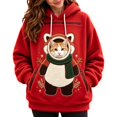 thumbnail image 2 of BOOMNY Christmas Pet Pouch Hoodie for Women Cute Animal Graphic Cat Dog Hoodies for Women Kangaroo Pocket Warm Winter Animal Holder, 2 of 4