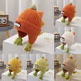 thumbnail image 4 of Povozer Baby Beanie Winter Hat Knitted Warm Hat Kids Winter Hat With Dinosaur Design Blue White Knit Fleece Lined Ear One Size Warm Winter Headwear For Boys Girls,Size 1-4Years,Khaki, 4 of 9