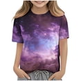 thumbnail image 5 of Gytharion Kids Boys Girls Tee Tops Fashion Casual Starry Sky Print Crew Neck Pullover T-Shirts Summer Soft Comfy Short Sleeve Blouses for Boys Girls, 3-14 Years, 5 of 7