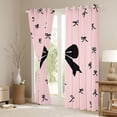 thumbnail image 3 of Homewish Ribbon Bow Tie Black Out Curtains,Girls Kawaii Bowknot Curtains Pack of 2 (42x63 Each),Pink Black Bedroom Curtains For Kids,Breathable Home Decor, 3 of 6