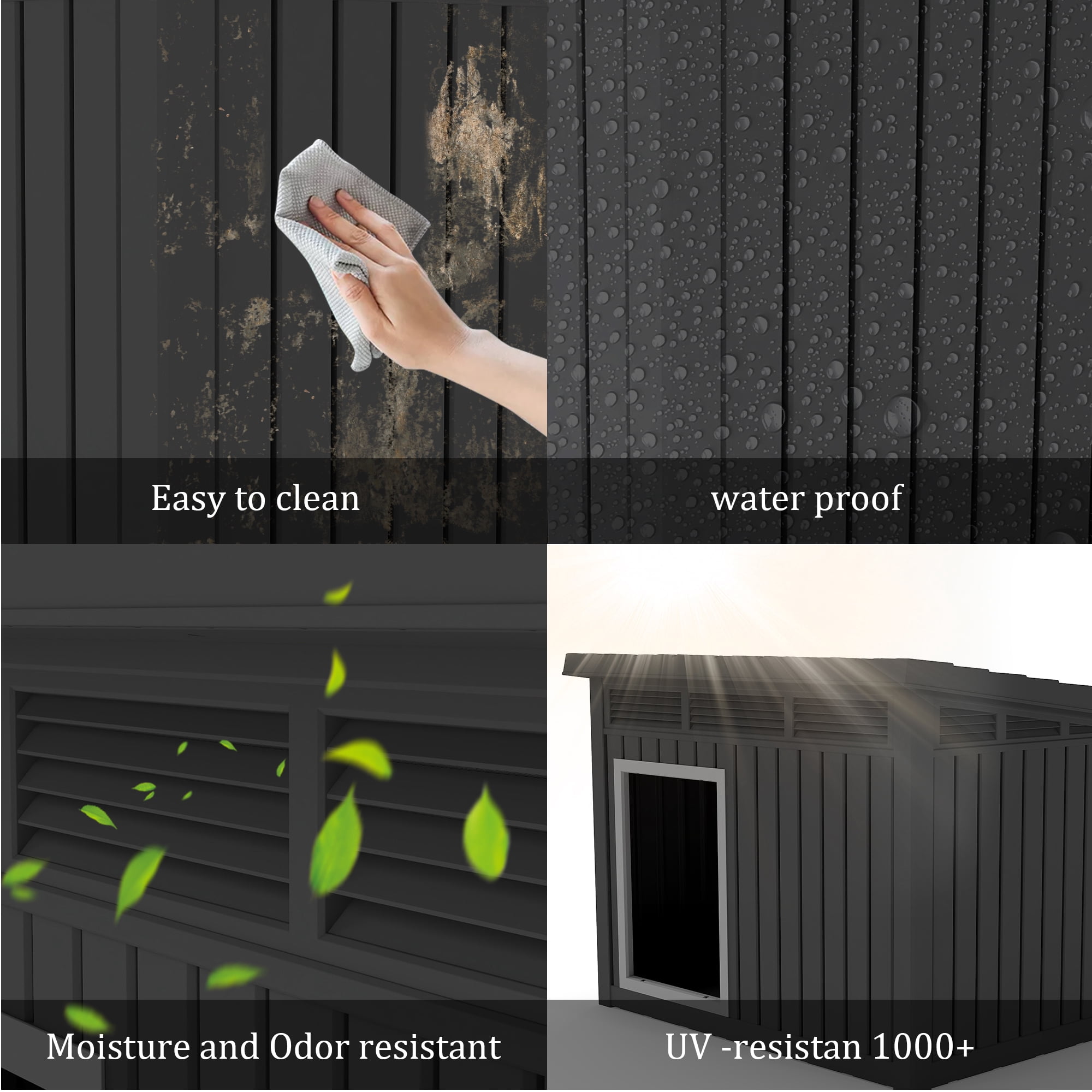Yardgrace All - Weather Dog House – Indoor/Outdoor, Slanted Roof ,UV - Resistant, Waterproof, Ventilated, Multiple Sizes for XS - Large Dogs