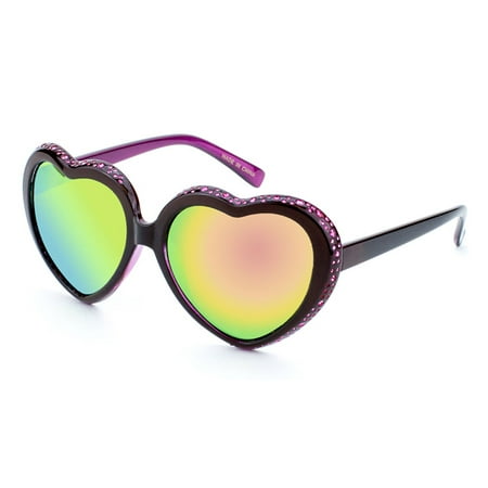MLC Eyewear 'Mimi' Heart-Shaped Fashion Sunglasses in Black-pink
