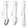 thumbnail image 2 of Juego de 3 utensilios de viaje de primera calidad, juego de utensilios portátiles reutilizables de acero inoxidable, juego de cubiertos de viaje que incluye tenedor, cuchara y cuchillo, color plateado, 2 of 5