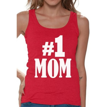 Awkward Styles Women's #1 Mom Graphic Tank Tops for Best Mom In The (Top 10 Best Navy In The World)