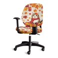 thumbnail image 4 of Chririnla Autumn Cat Maple Leaf 2 Piece Sets Office Chair Covers for Armchair Stretchable Soft Office Computer Chair Seat Covers Polyester Fabric Office Computer Chair Covers, 4 of 8