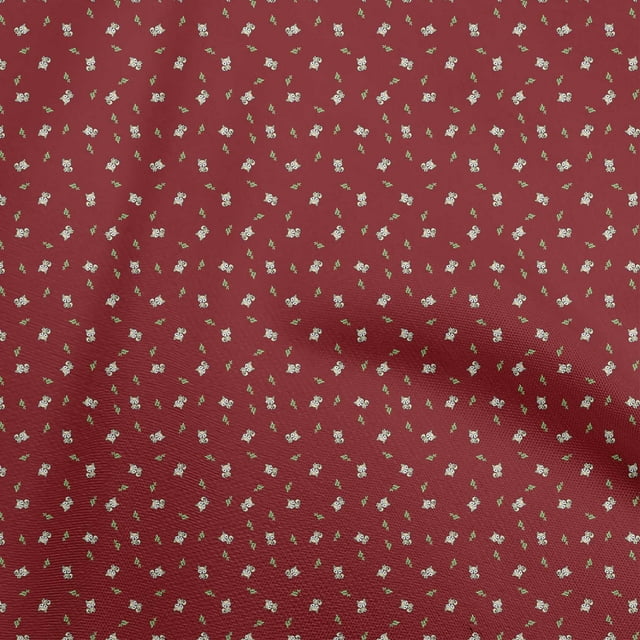 oneOone Popeline de Coton Sergé Bordeaux Tissu Matière de Robe Animal Tissu Imprimé Tissu au Mètre 56 Pouces de Large