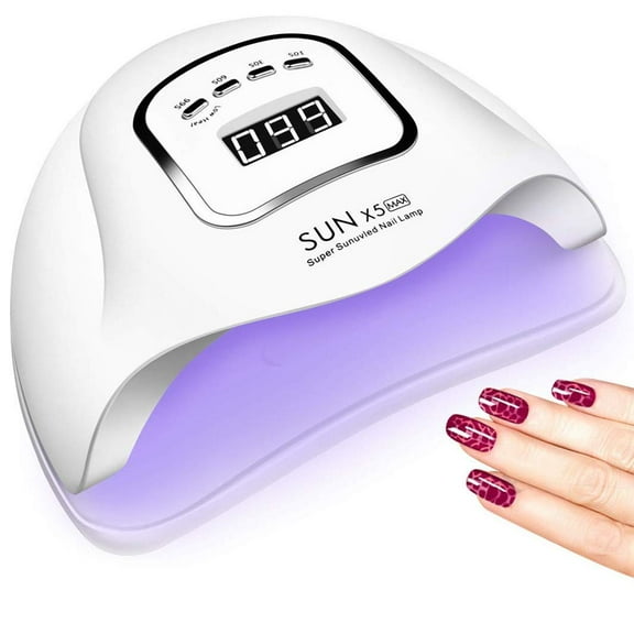 SkyAuks UV Nail Lamp, LED Nail Lamp, Professional Nail Dryer Gel Polish Light, LED Light for Gel Polish, 4 Timers Professional Nail Art Accessories, Curing Gel Toe Nails, White