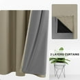 thumbnail image 2 of DWCN 100% Short Blackout Curtains 2 Panels Room Darkening Noise Reducing 2 Thick Layers Window Treatment Sound Proof Draperies for Living Room and Bedroom (Khaki,52"W x 45"L), 2 of 6