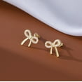 thumbnail image 6 of Solid 925 Sterling Silver CZ Bow Stud Earrings for Women Teens Ribbon Stud Earrings Bowknot, 6 of 12