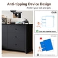 thumbnail image 4 of Black Dresser 6 Drawer Dresser Modern Wooden Chest of Drawers for Living Room Hallway Entryway Cloakroom Dressing Room 47"L x 17"W x 33"H, 4 of 6