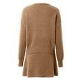 thumbnail image 5 of Siilsaa Womens Sweaters Fall 2024 Oversized Knitted Pullover Sweater Casual Long Sleeve Crewneck Cute Sweaters Khaki,XL, 5 of 5