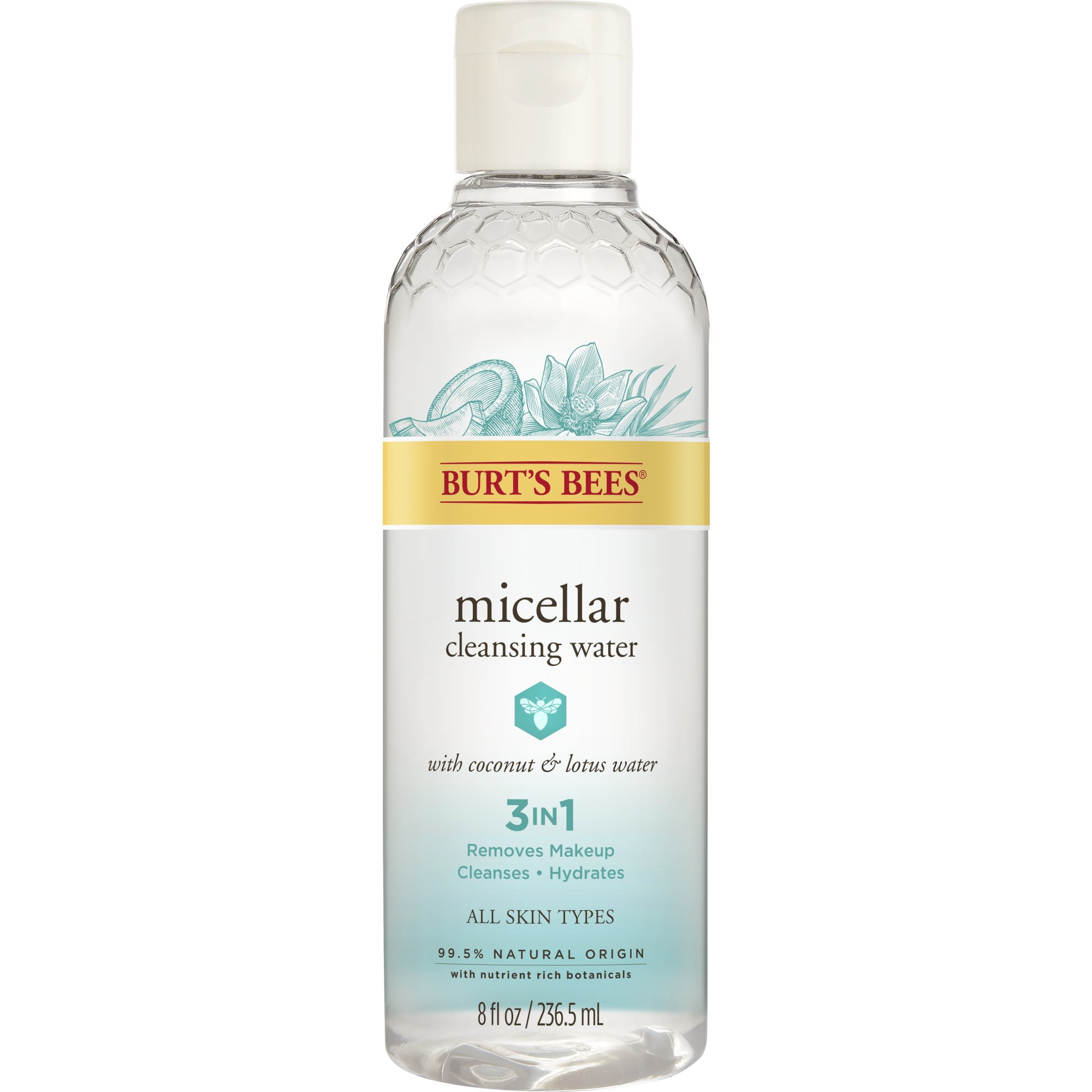 Burt's Bees Micellar Cleansing Water with Coconut & Lotus Extract, 8 Oz