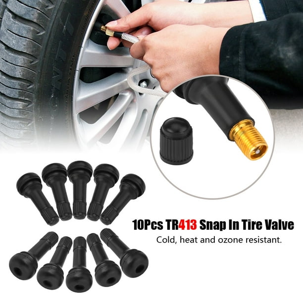 Tige de Valve de pneu LAFGUR TR413, tige de Valve de pneu en caoutchouc,  tige de Valve encliquetable, pour atelier de réparation automobile facile à  installer voiture durable 